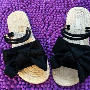 Black Bow Sandals